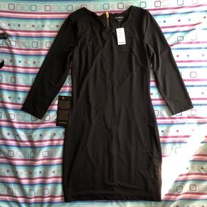 Bebe black long sleeve bodycon mini dress